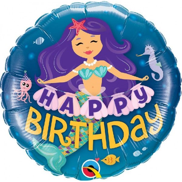 Shape 18"/45 cm Happy Birthday sirena