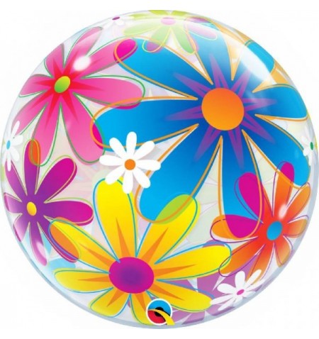 Pallone bubble 22"/56 cm fiori