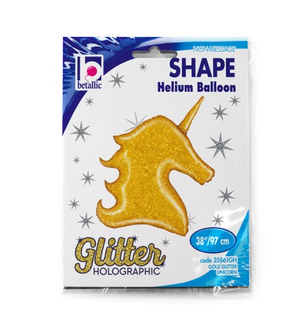 Supershape 38"/97cm Unicorno Dorato Glitter
