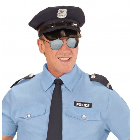 Occhiali poliziotto con lenti a specchio