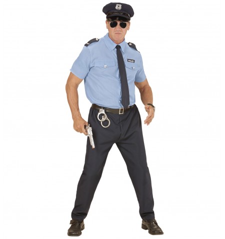 Costume poliziotto con camicia azzurra