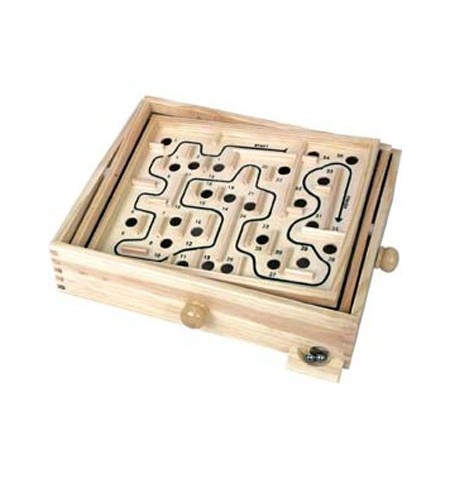 Gioco del labirinto in legno