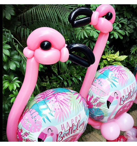 Shape 18"/45 cm happy birthday flamingo