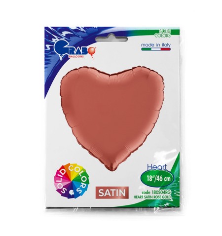 Shape cuore 18"/45cm Rose gold Satin Grabo Confezionato 1pz.