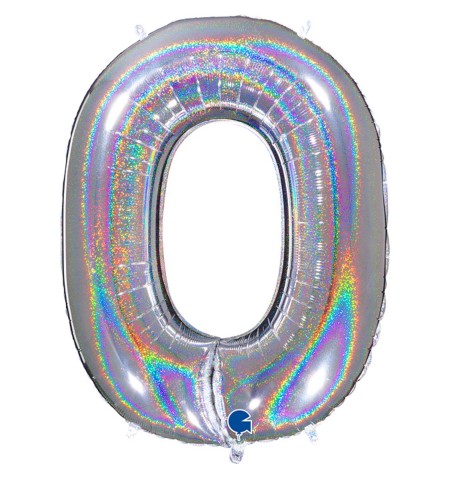 Numeri Grabo 40"/102 cm hologlitter argento