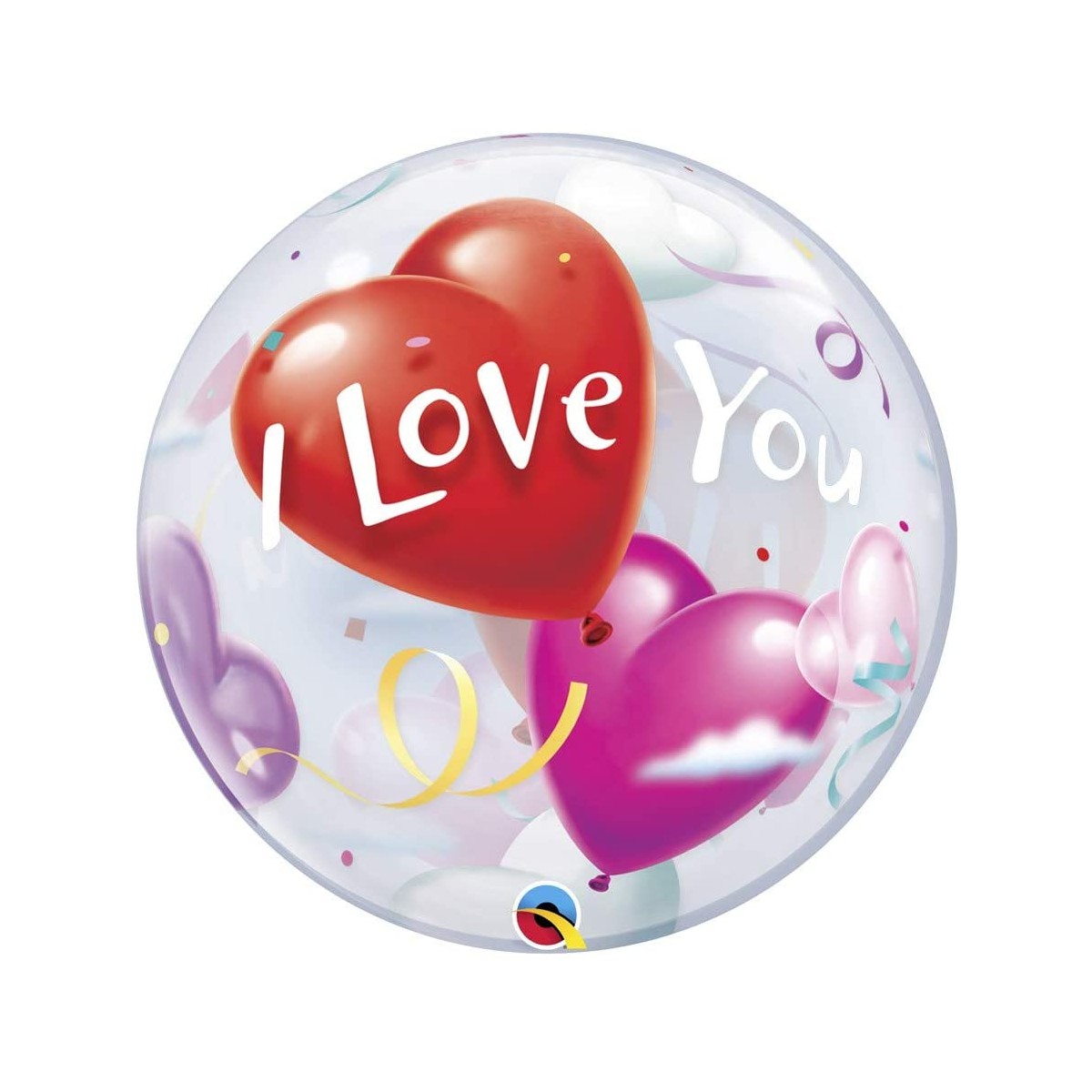 Pallone bubble 22"/ 56 cm I love you