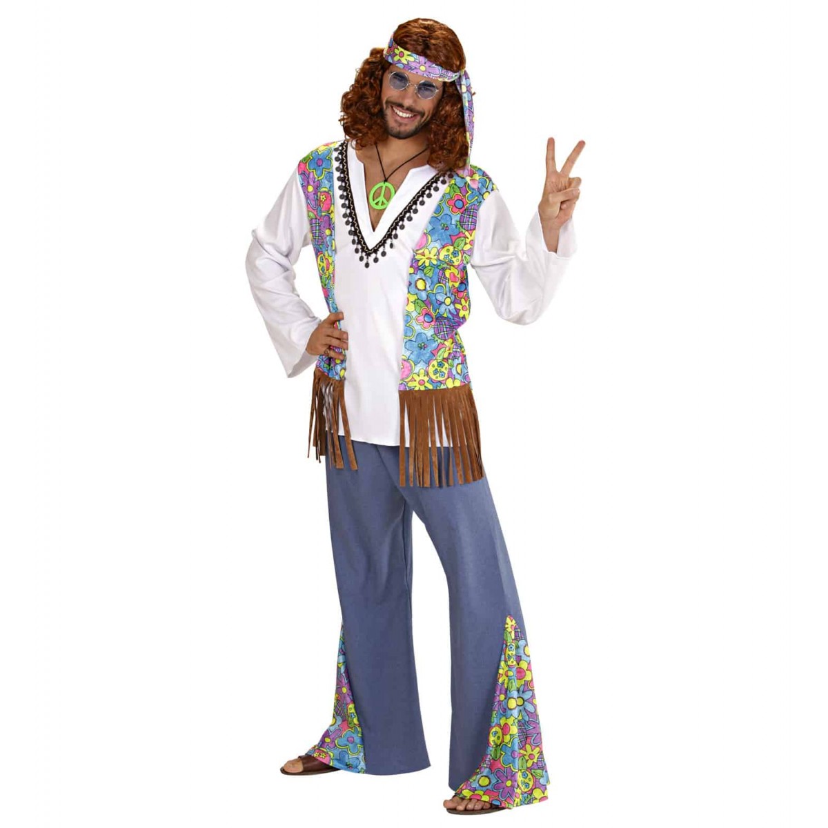 Costume uomo hippie woodstock