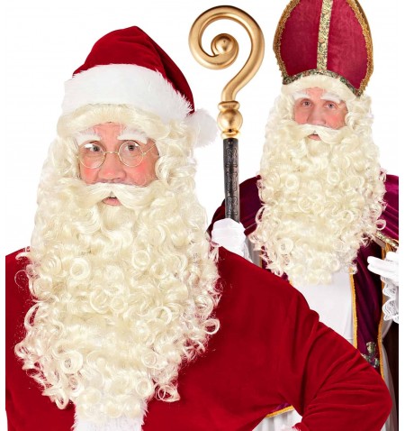 Set parrucca lusso babbo Natale e st. Nicholas