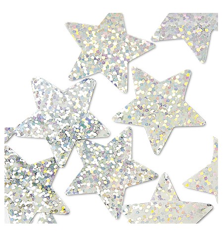Confetti per palloncini metal olografici a stella 3 cm