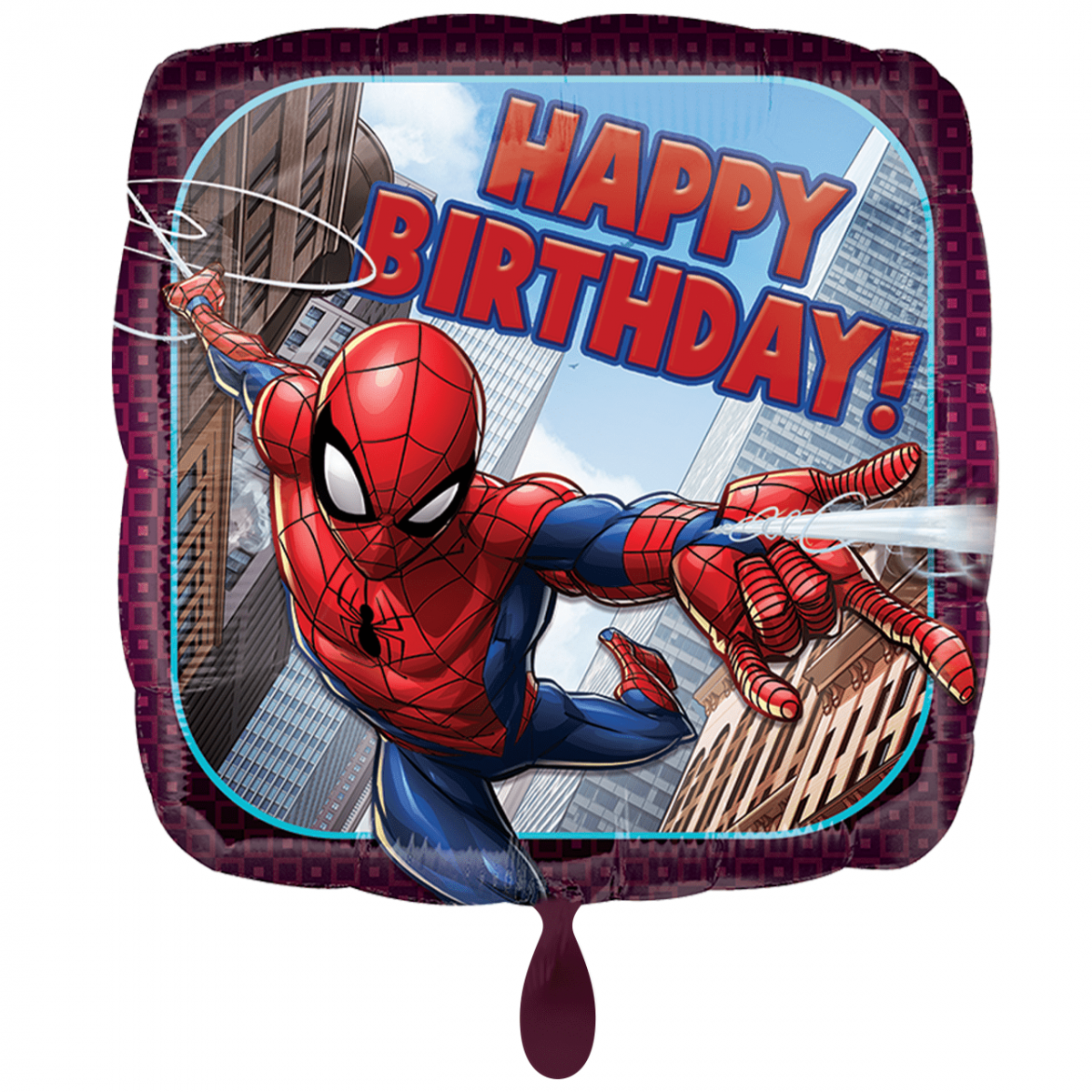 Shape square 18"/45cm Spiderman Happy birthday