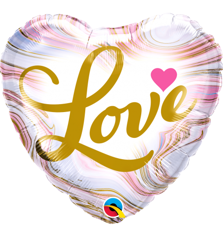 Shape cuore 18"/45cm Love colorful marble