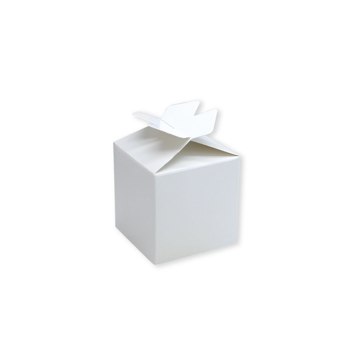 Scatoline cubo con fiocco in carta bianco 25pz.