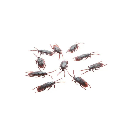 Set 10 scarafaggi in plastica