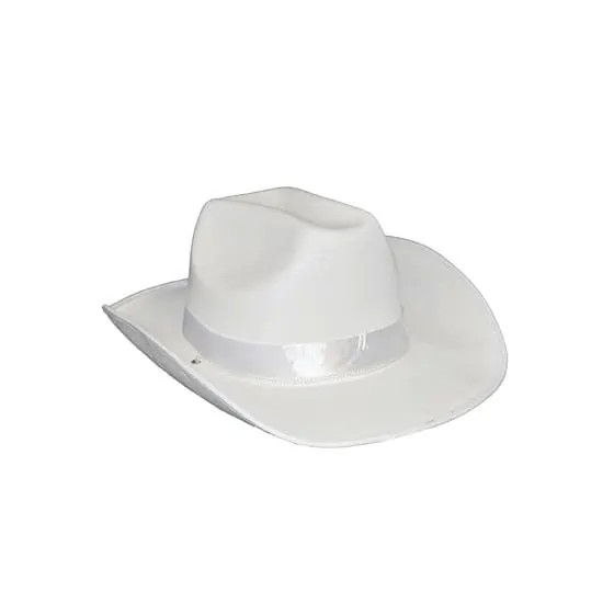 Cappello cowboy bianco tessuto