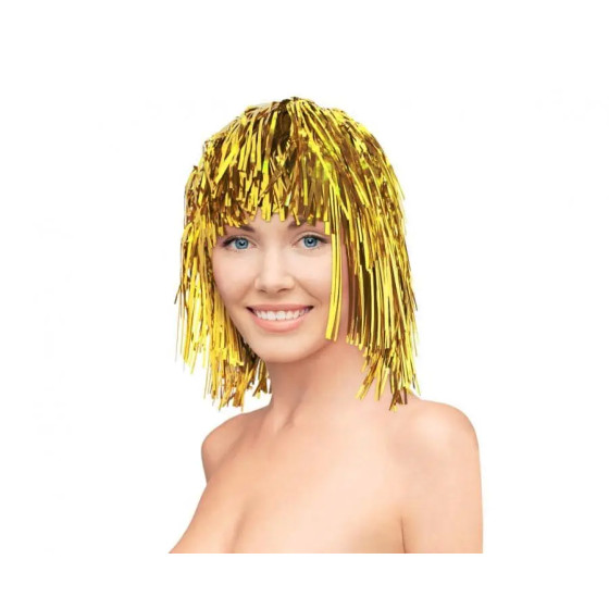 Parrucca disco colore oro