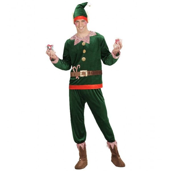 Elfo Di Natale Completo Head mask-lycra elastico Morph Costume-AIUTANTI DI BABBO NATALE 