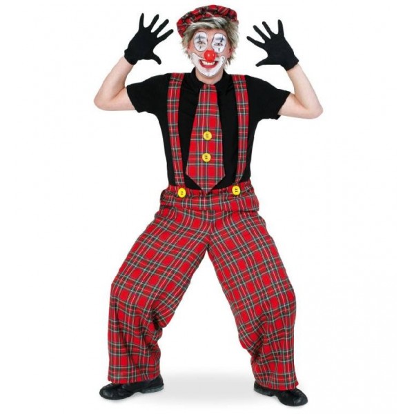 Salopette clown Kalle con maxi cravatta